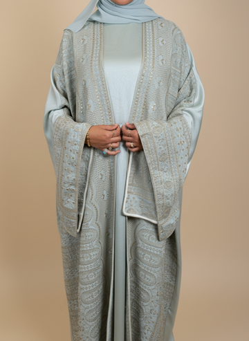 The Nura Abaya – Mint Green Emeralds
