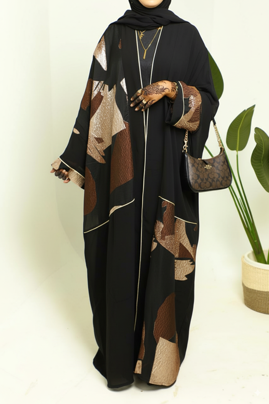 The Samira Abaya – Black & Bronze