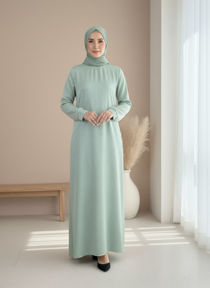 The Nura Abaya – Mint Green Emeralds